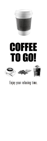 【PAC263】COFFEE TO GO!（モノクロ写真・白）