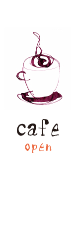 cafe open のぼり 旗