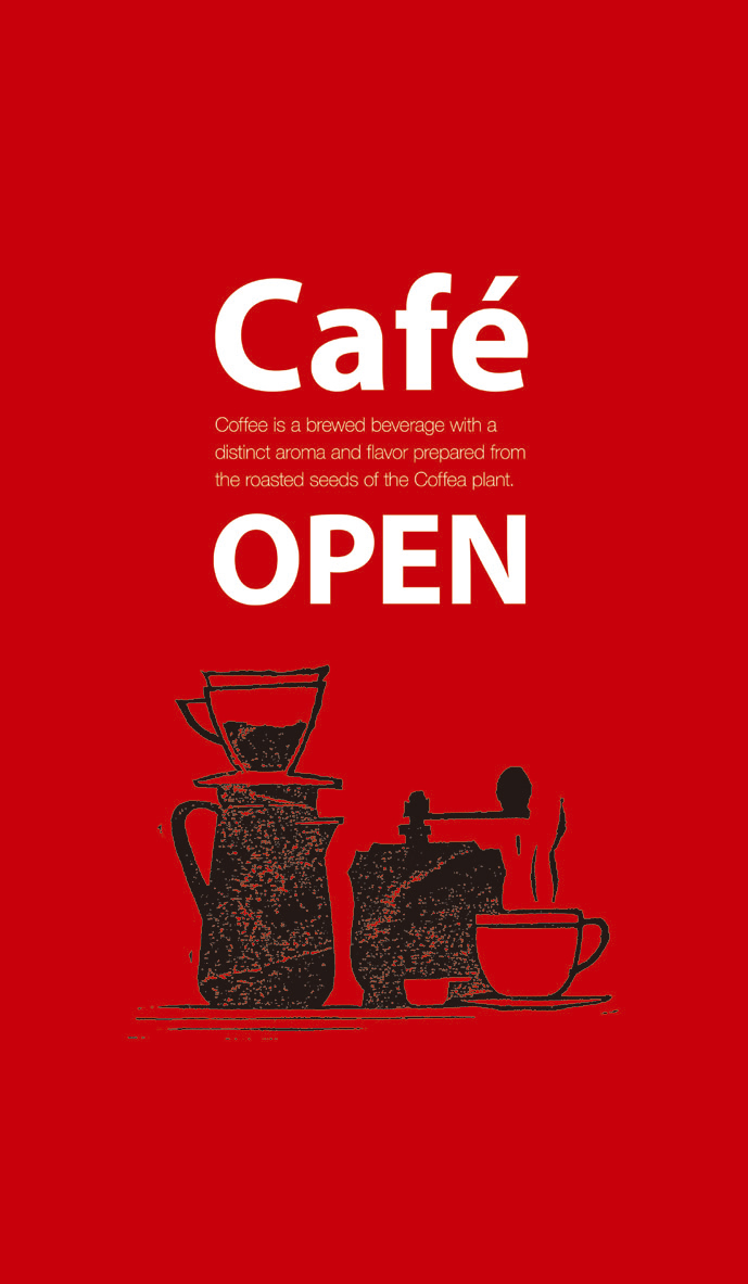 Cafe open 赤_商品画像_1