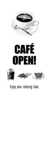 【PAC272】CAFE OPEN（モノクロ写真・白）
