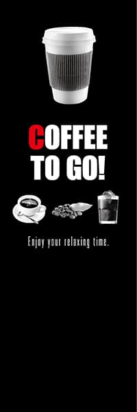 【PAC278】COFFEE TO GO!【モノクロ写真・黒】