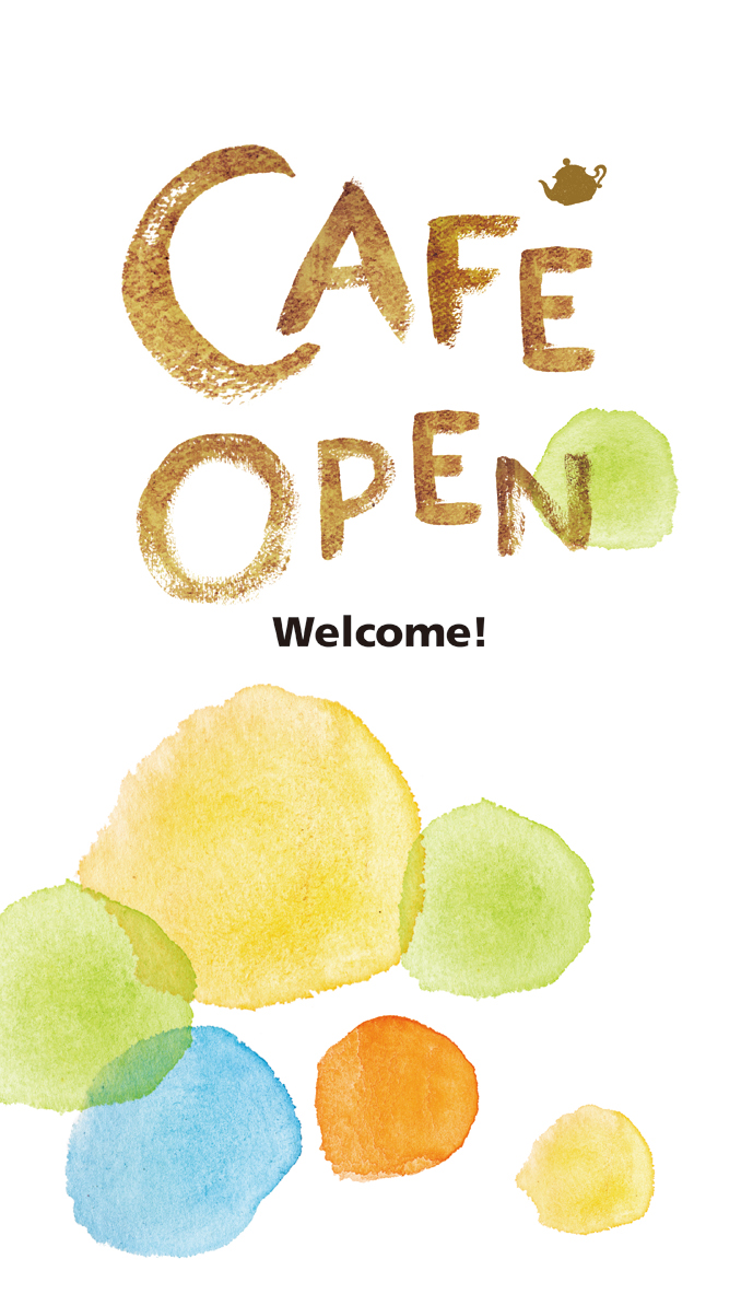 CAFE OPEN（ウォーターカラー）_商品画像_1