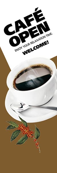 CAFE OPEN斜め文字（茶）_商品画像_1