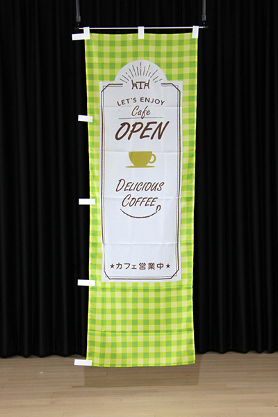 Cafe OPEN【チェック緑】_商品画像_2